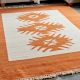 Hand Knotted Minimalist Orange Wool Rug